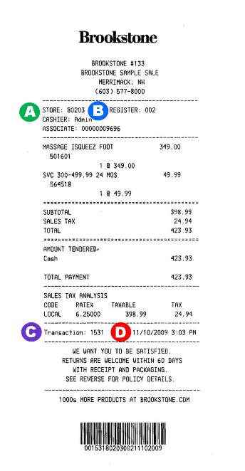 BWG Brookstone Registration Site Sample Receipt